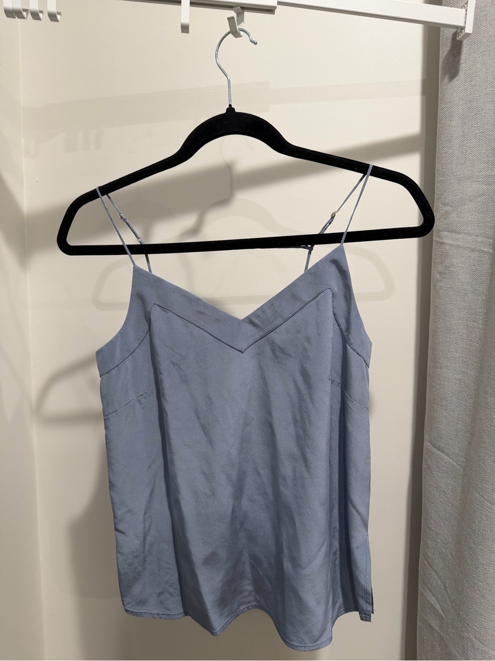 Cuyana Silk Cami in Dusk Blue, Size XS